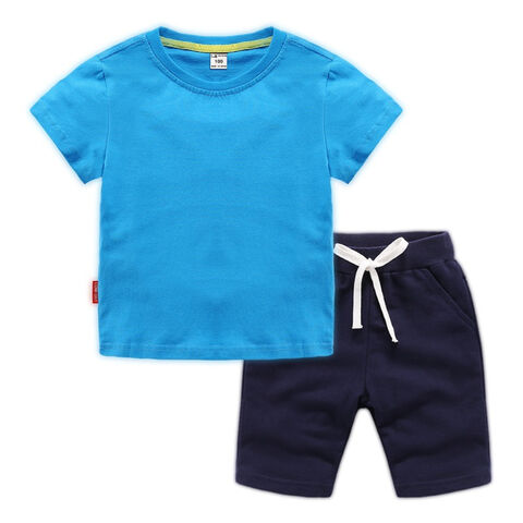Ensemble de vêtements de sport pour bébé garçon et fille, 2 pièces, haut et  short solides