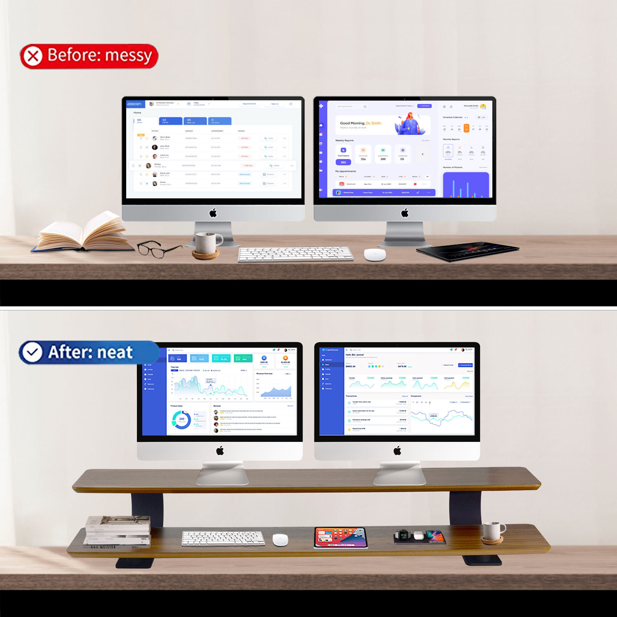 Pdt Stand Buy Wholesale China Samdi Dual Monitor Stand Wooden Double-layer ...