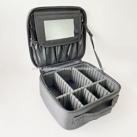 Trousse de Maquillage Eva Noire avec Fermeture Éclair et Logo Personnalisé Promotionnel, Sacs Cosmétiques, Vente Chaude, Pinceaux de Maquillage, Trousse de Toilette Rose avec Insert Assemblable