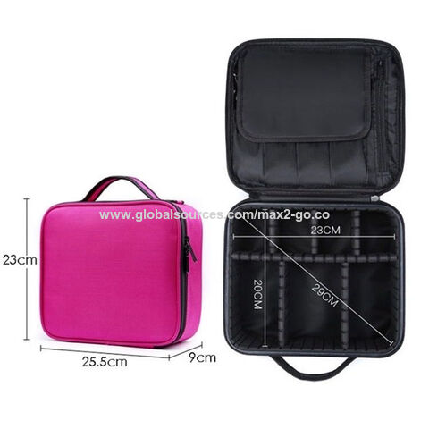 Trousse de Maquillage Eva Noire avec Fermeture Éclair et Logo Personnalisé Promotionnel, Sacs Cosmétiques, Vente Chaude, Pinceaux de Maquillage, Trousse de Toilette Rose avec Insert Assemblable