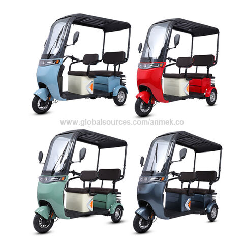 Triciclo eléctrico para adulto, vehículo de pasajeros con Rickshaw