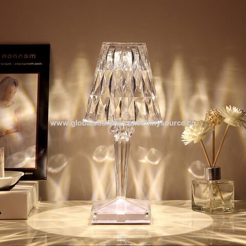 Acrylic Crystal Desk Light Hotel Restaurant Cordless Touch