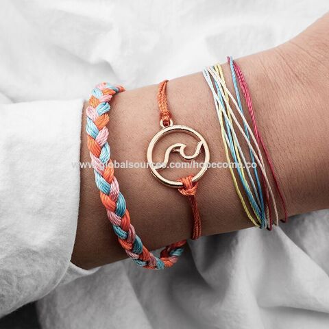 Buy Wholesale China Bohemian Wax Thread Bracelet Alloy Handmade