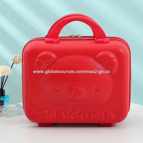 Trousse de toilette ours 2023 avec serrure à combinaison, mini valise de rangement, boîte à maquillage, bagage de voyage pour enfants, valise trolley rigide ABS 14 pouces