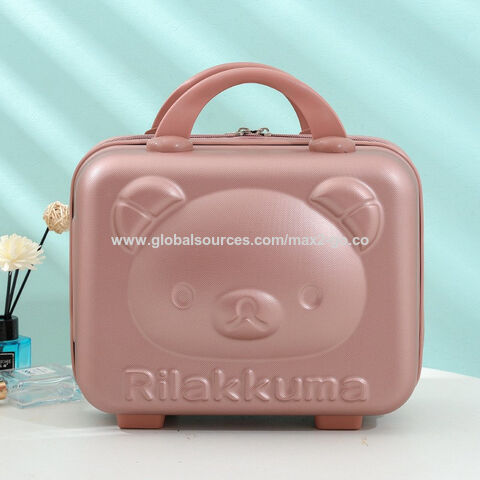 Trousse de toilette ours 2023 avec serrure à combinaison, mini valise de rangement, boîte à maquillage, bagage de voyage pour enfants, valise trolley rigide ABS 14 pouces