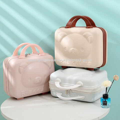 Trousse de toilette ours 2023 avec serrure à combinaison, mini valise de rangement, boîte à maquillage, bagage de voyage pour enfants, valise trolley rigide ABS 14 pouces