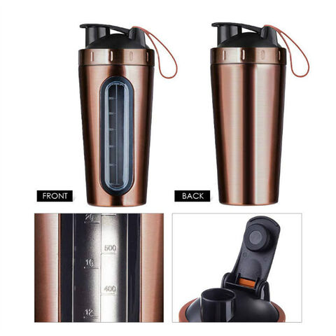 Stainless Steel Protein Shaker Bottle w/ Window