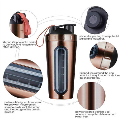 Stainless Steel Protein Shaker Bottle w/ Window