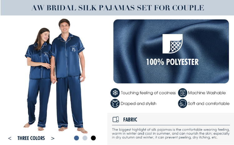 AW Cotton Couples Pajamas Sets, AW Bridal