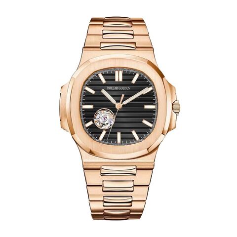 Reloj automático de acero inoxidable en oro rosa