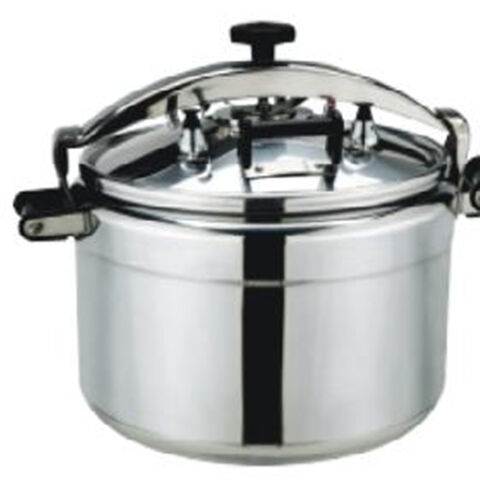 Extra Large Commercial High Pressure Cooking Pot,Stainless Steel  Explosion-Proof High Pressure Cooker Suitable for Gas Induction  Cooker,Silver-45L