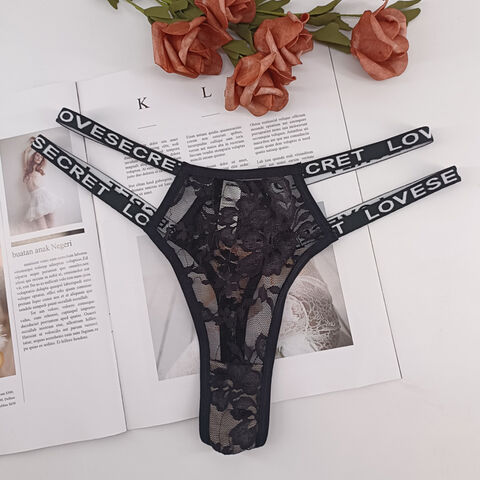 Factory Direct High Quality China Wholesale Lace Traceless Sexy Underwear  Women's Transparent Thong Letter Belt Hollow Out Sports Panties Tanga $0.9  from QUANZHOU HOPECOME ELECTRONIC CO.,LTD.