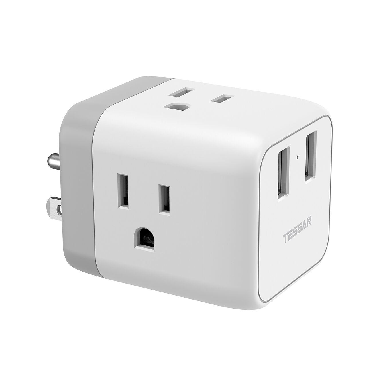 TESSAN USB Plug Adapter Multi Outlets with 3 Way Sockets 3 USB
