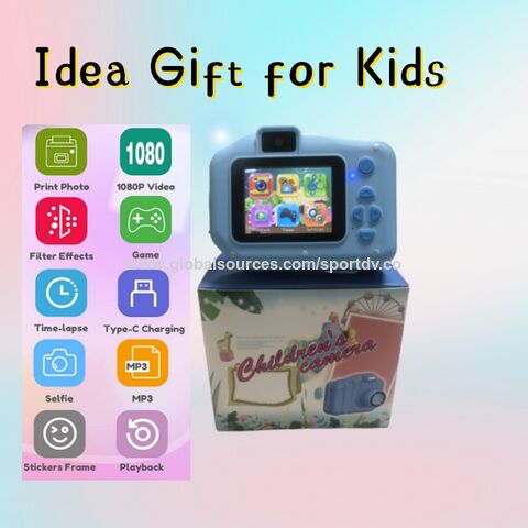  Cámara de impresión instantánea para niños, cámara de impresión  digital HD 1080 para niños con cero tinta, juego de bolígrafos de color y  tarjeta de memoria de 32 GB, regalos de