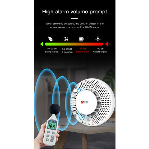 WIFI Smoke Detector Sensor 80DB Alarm Fire Protection Home