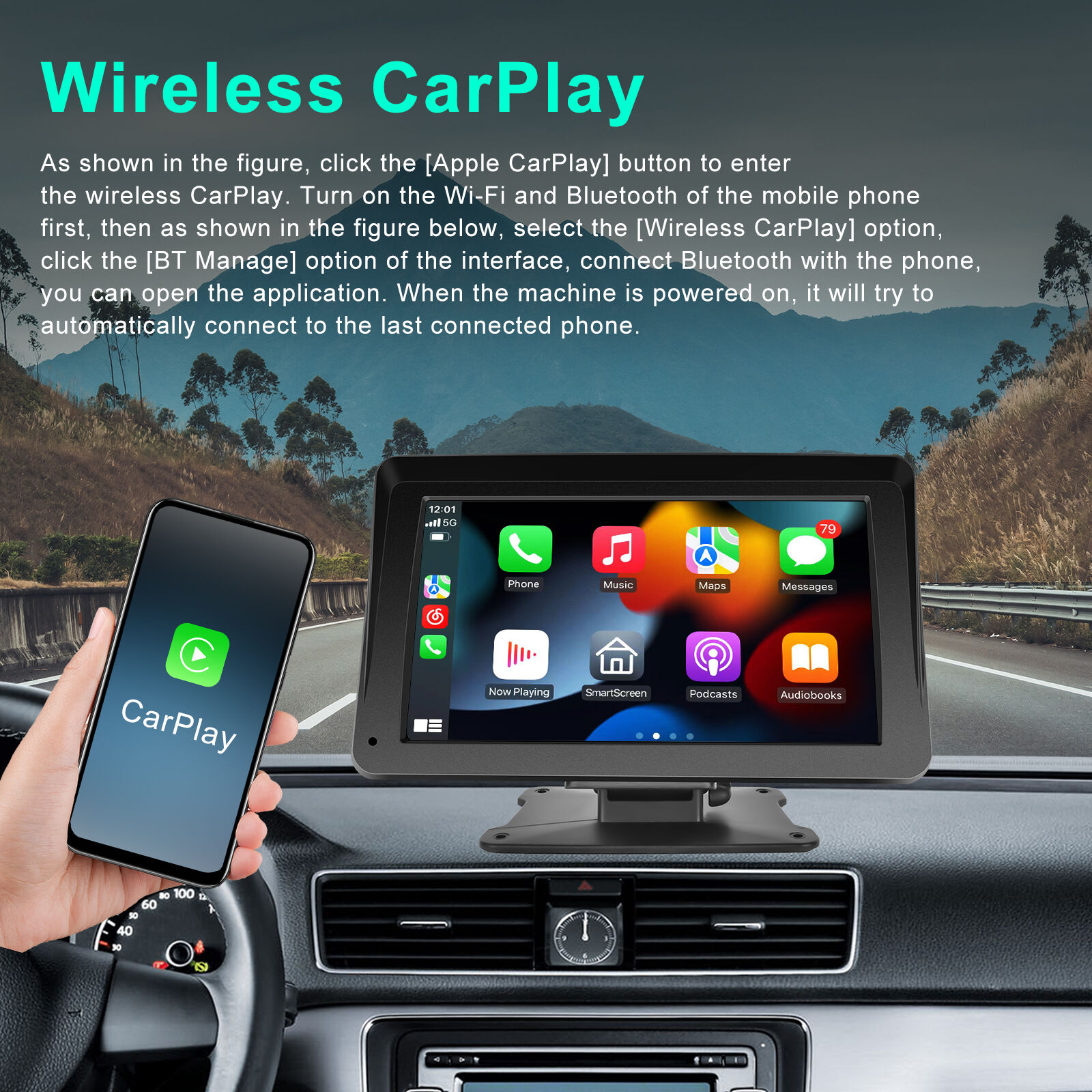 Bulk Buy China Wholesale Podofo Portable Wireless Carplay Screen ...