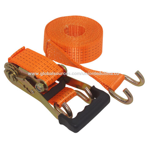 2 5t 50mm Middle Plastic Handle Ratchet Buckle Tie Down Orange Straps with  2 Inch Single J Hooks - China Cargo Transport Strap and Logistic Ratchet  Strap
