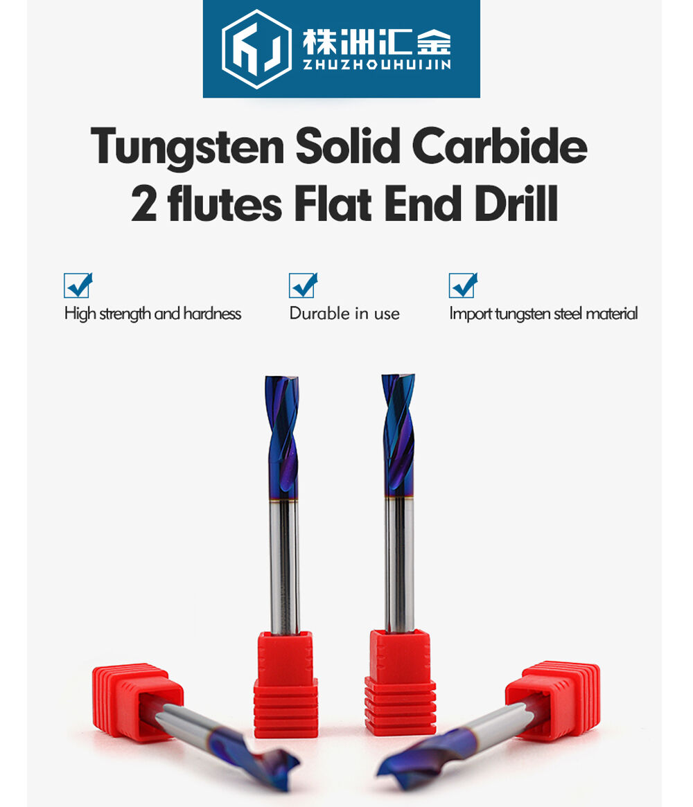 Buy Wholesale China Tungsten Solid Carbide 2 Flutes Flat End Drill Mill