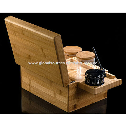 Buy Wholesale China Wholesale Bamboo Stash Box With Rolling Tray Lid  Natural Wooden Storage Box With Compartments & Storage Box at USD 2.1