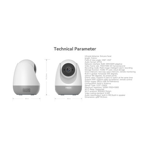 Caméra CCTV Intelligente 1080P Haute Qualité Sans Fil Panorama 360°