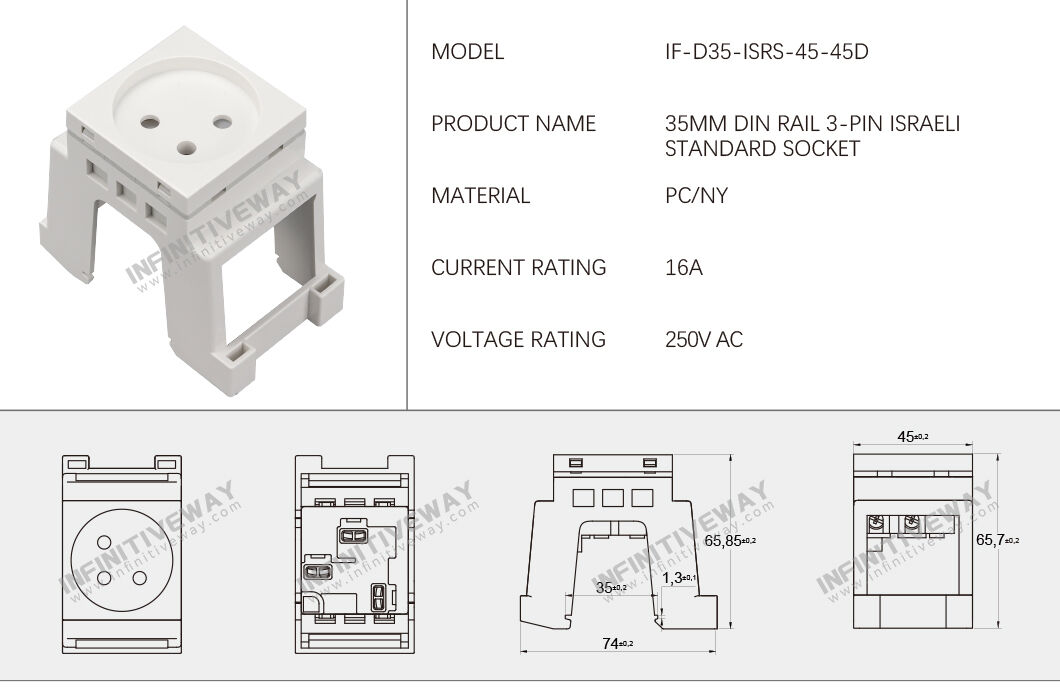 Factory Direct High Quality China Wholesale Manufacturers Spot Israel Rail  Socket Israel Modular Socket 16a Rail Type Power Socket $2 from Wenzhou  Hongying Electric Co.,ltd