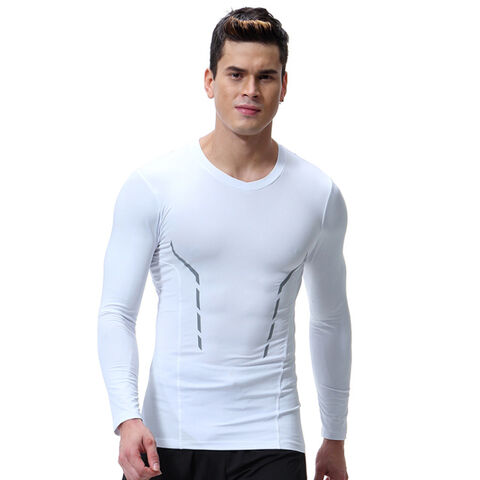 Camiseta de compresión para hombre, ropa deportiva de manga larga, secado  rápido
