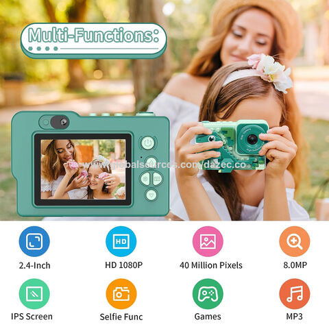 Appareil photo pour enfants pour filles garçons, hd 2,0 pouces écran enfant  selfie caméra vidéo caméscope numérique jouets cadeau pour 3 4 5 6 7 8 9