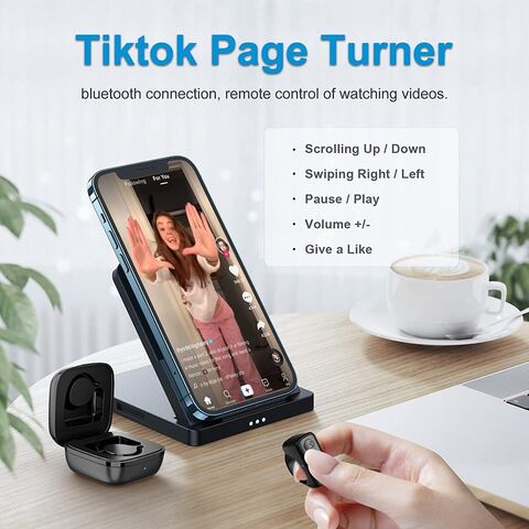 Télécommande Bluetooth pour Tiktok Page Turner, anneau de défilement pour  Kindle App Page Turner avec étui de charge