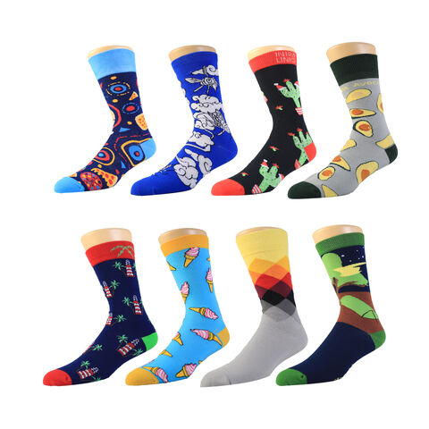 Calcetines al por mayor de algodón, servicio de fabricante, calcetines casuales personalizados creativos con logo para hombres, calcetines divertidos y originales
