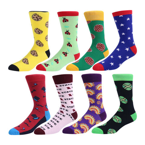Calcetines al por mayor de algodón, servicio de fabricante, calcetines casuales personalizados creativos con logo para hombres, calcetines divertidos y originales