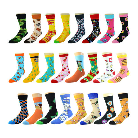 Calcetines al por mayor de algodón, servicio de fabricante, calcetines casuales personalizados creativos con logo para hombres, calcetines divertidos y originales