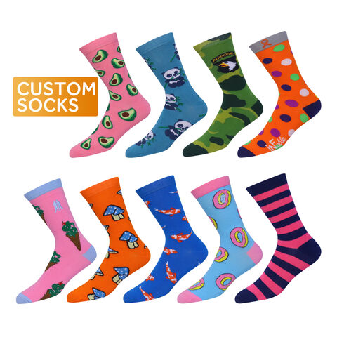 Calcetines al por mayor de algodón, servicio de fabricante, calcetines casuales personalizados creativos con logo para hombres, calcetines divertidos y originales