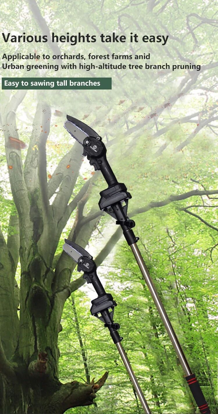 Outdoor Electric Telescopic Battery Long Reach Pole Cordless Pruner Lithium Pruning Shears Power