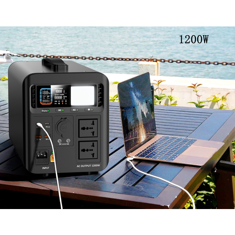 1200W Tragbare Notstromversorgung für Camping, 3000 Zyklen LiFePO4-Batterie, Reine Sinuswelle, 1008Wh Kapazität, 600W MPPT-Eingang + USV