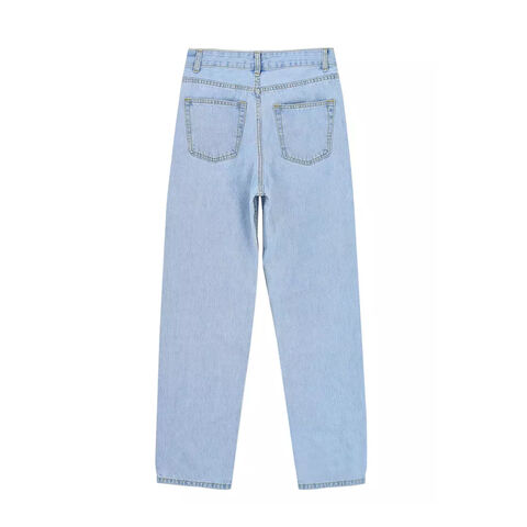 Pantalones vaqueros de moda para mujer, estilo boyfriend holgado con diseño cruzado, para chicas altas, rectos, modernos, estilo mom jeans.