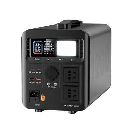 1200W Tragbare Notstromversorgung für Camping, 3000 Zyklen LiFePO4-Batterie, Reine Sinuswelle, 1008Wh Kapazität, 600W MPPT-Eingang + USV