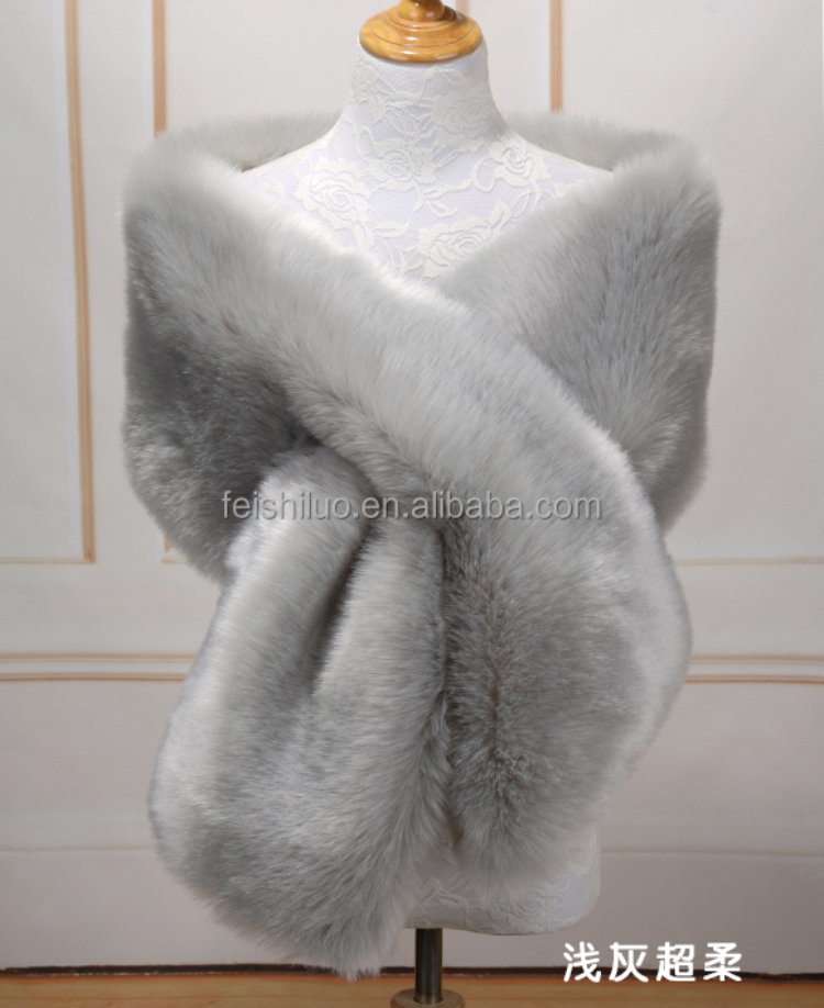 Bridal wrap winter wedding wrap Super online soft faux fur wrap faux fur stole faux rabbit fur wrap faux fur bridal scarf silver faux fur wrap