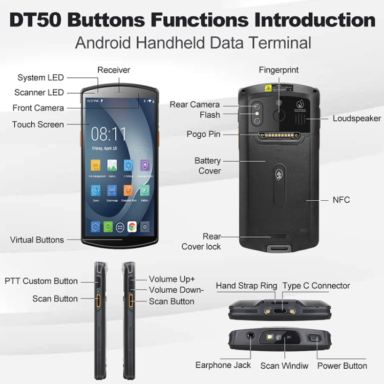 Buy Wholesale China Urovo Dt50 5.7 Inch Handheld Android Logistics Pda