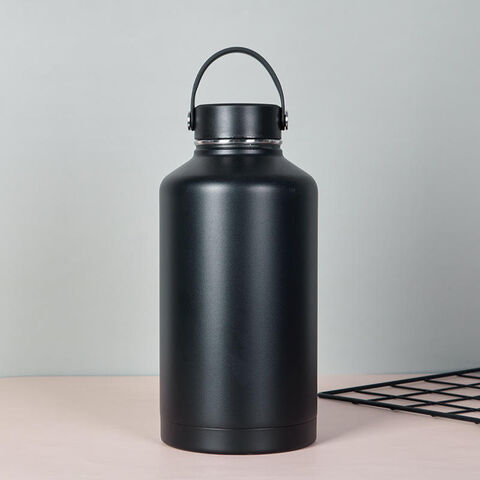 Black)Metal Water Bottle 1000ml 304 Stainless Steel Thermal