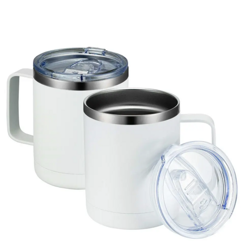 Stainless Steel Travel Mug with Handle, Coffee Sublimation Tumbler