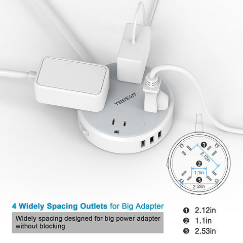 EU Plug AC Outlet Power Strip Multiprise 3m Extension Cord Electrical  Socket Smart Home 6 USB