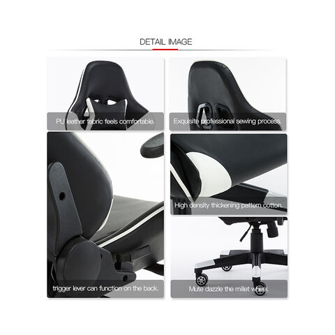 Chaise Gamer Ergonomique à Dossier Haut pour PC, Chaise de Bureau d'Ordinateur de Course en PU