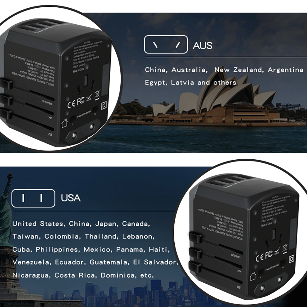 TESSAN Adaptateur Prise Australie, Adaptateur Australie avec 2 USB A,  Adaptateur Argentine, Adaptateur Prise France vers Australie Nouvelle  Zelande Argentine Chine, Adaptateur Voyage Type I : : High-Tech