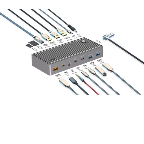 Adaptateur USB-C vers HDTV, TF/SD, USB3.0+USB/C, PD, 7 en 1