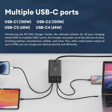 WE Station d'accueil USB-C 17 ports avec adaptateur secteur 12V/3A