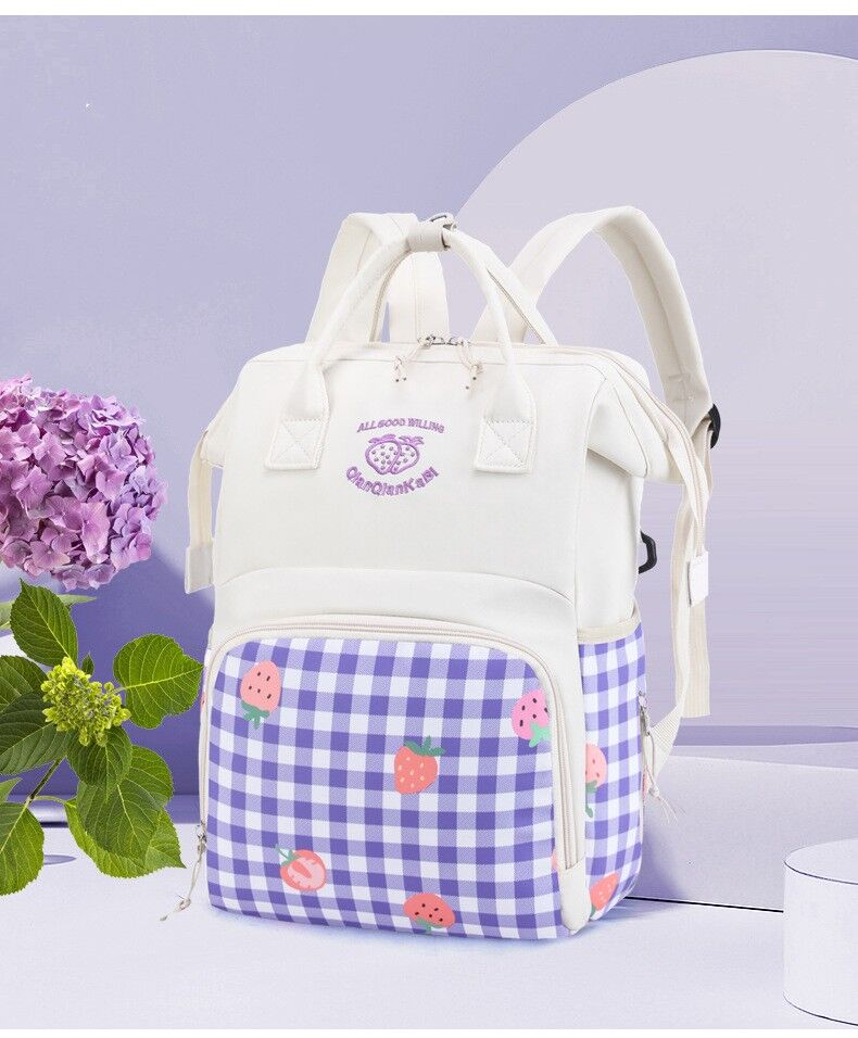 Minsong Leather Diaper Bag Backpack For Mom - Waterproof, With Organizer & Changing Pad (Pink)