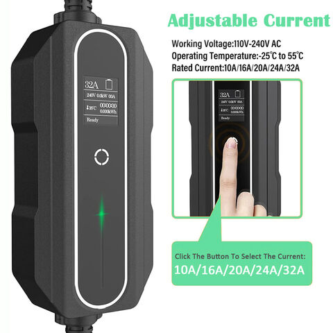 Portable 32A Current Adjustable Type 2 EV AC Charger, Electric Vehicle  Chargers