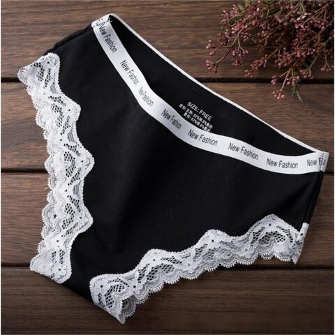 English Letters Waistband Pure Cotton Lace Adhesive Underwear - China  Wholesale Women's Briefs,underwear，women's Hi-cut Briefs $2.98 from  Shanghai Jspeed Garment Co., Ltd.