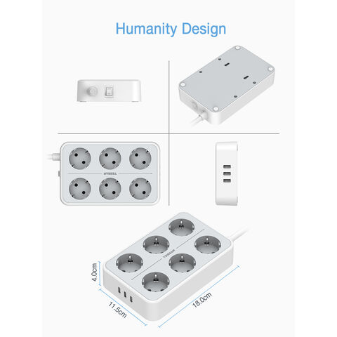 TESSAN-extensor de enchufe de pared múltiple para el hogar, adaptador de  corriente de enchufe eléctrico tipo C con tomas de CA, puertos USB,  cargador europeo - AliExpress