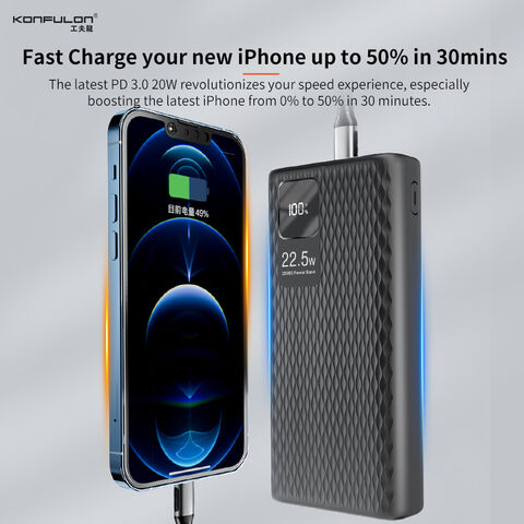 20000 Mb To Gbxiaomi 20000mah Power Bank With 18w Fast Charging & Built-in  Cables